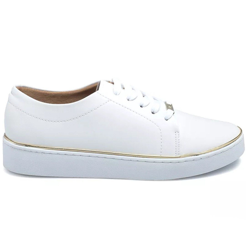 Tênis feminino vizzano store branco filete dourado