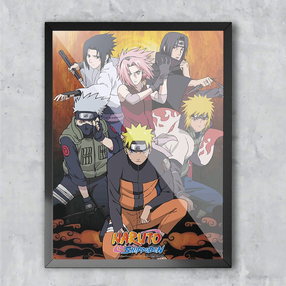 Naruto Shippuden - Photo Team 7 Poster Emoldurado, Quadro em