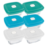 Conjunto De Pote De Vidro Marmita Fitness Marinex 1L 6 Peças