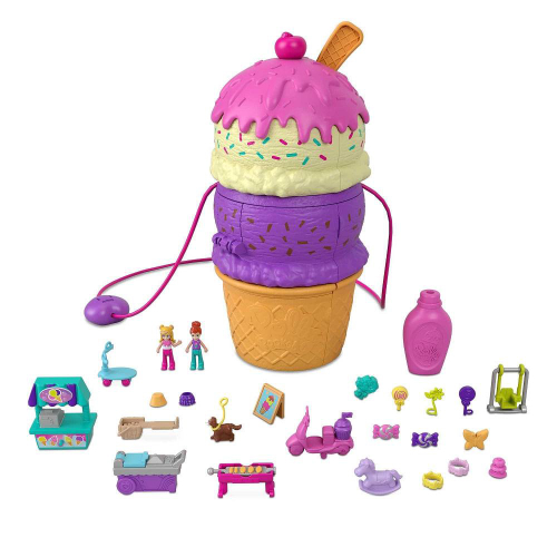 Playset - Polly Pocket - Polly e Shani - Caminhão de Sorvete