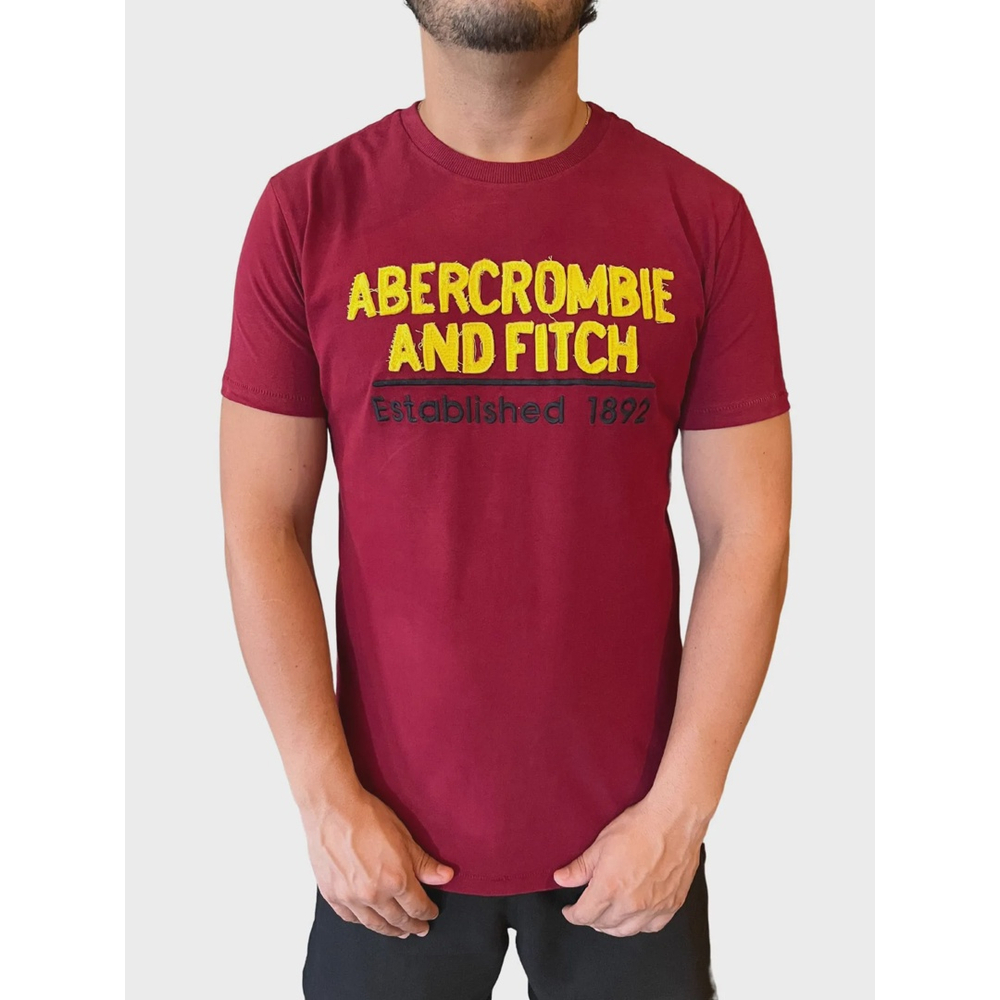 Camiseta Abercrombie and Fitch Established 1892 Vermelha Masculina no