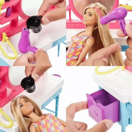 Kit Infantil Boneca Barbie Styling Hair C/ Cartela Maquiagem no Shoptime