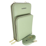 Bolsa feminina carteira porta celular bolsinha transversal 2 zíper metal