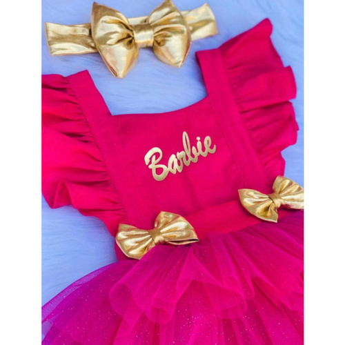 Body Fantasia Barbie Infantil Menina Roupa Barbie Festa - Tha tha