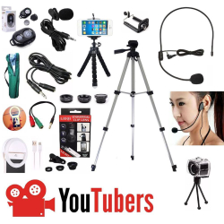 Kit Youtuber 5 em 1 Tripé 1,20m + Microfone Lapela + Bastão de Selfie + Mini Tripé + Bolsa é boa?