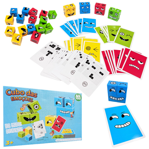 Jogo Expressões Faciais Cards e Cubos