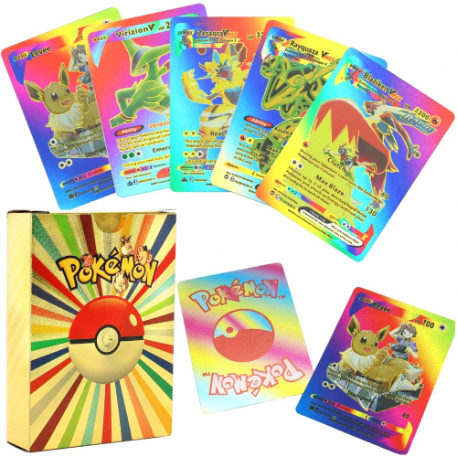 Deck de Pokémon com 55 Super Cartas Douradas de Ouro no Shoptime