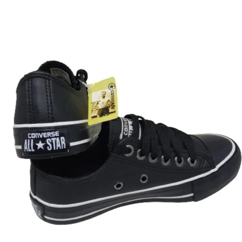 Tenis All Star Cano Alto Preto Couro em Promoção na Americanas