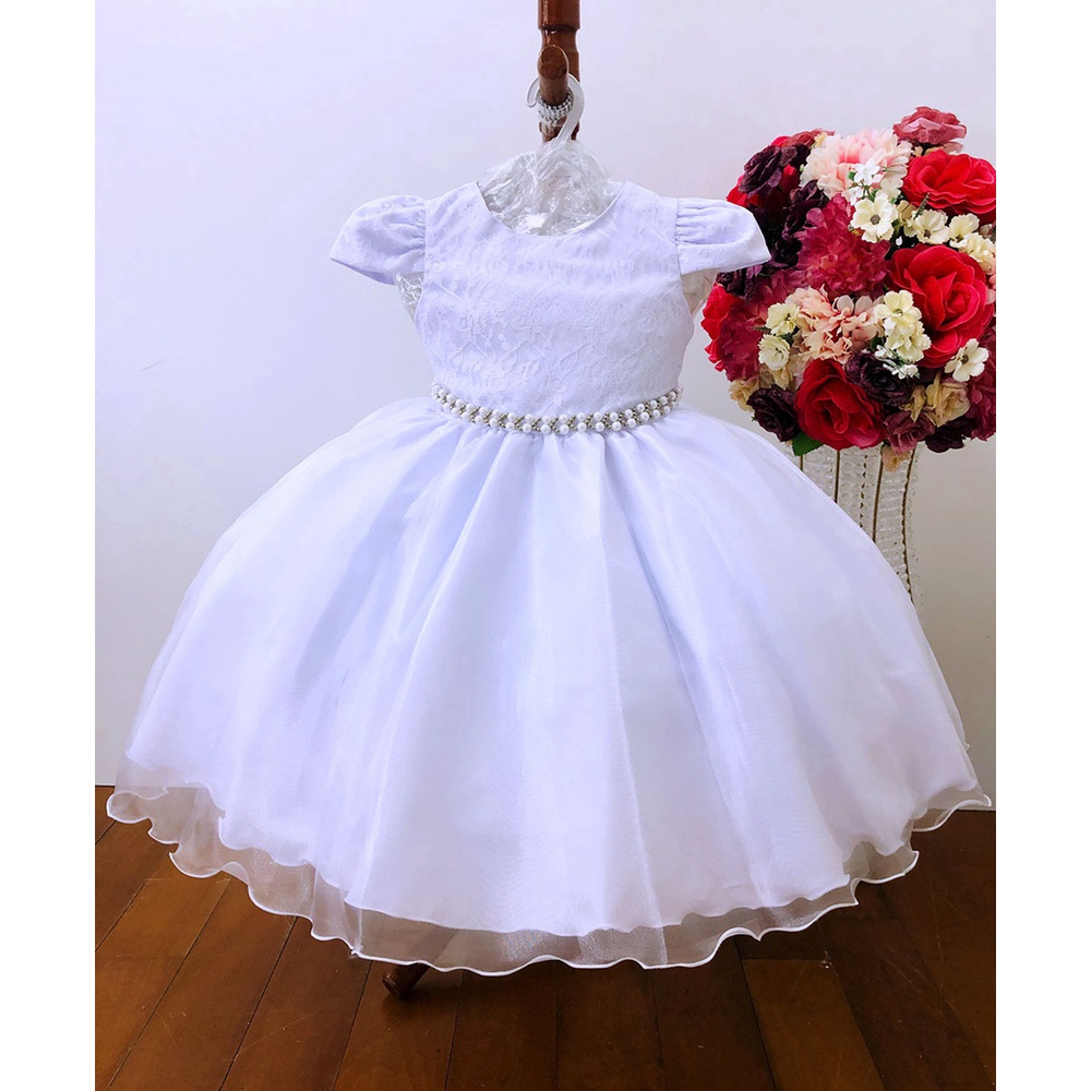 Vestido branco best sale de voal