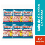 6 Bala de gelatina Morango e Framboesa Dentinhos Haribo 90G