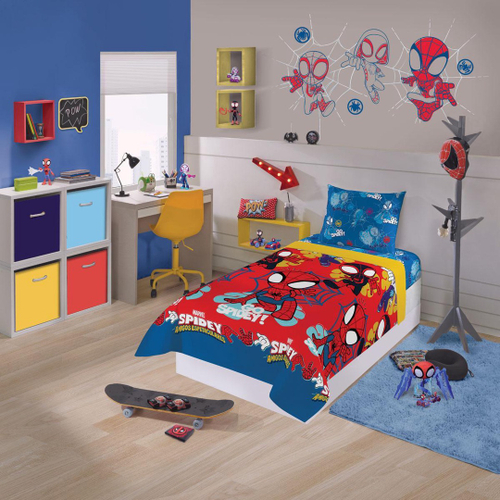 Jogo de Cama Infantil Homem Aranha Lepper 02 Peças Microfibra