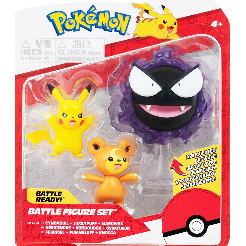 Genuine tomy pokemon brinquedos batalha característica 3 figuras