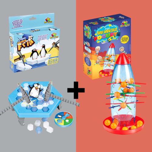 Kit Jogo Torre Maluca + Jogo Pinguim Quebra Gelo - Art Brink