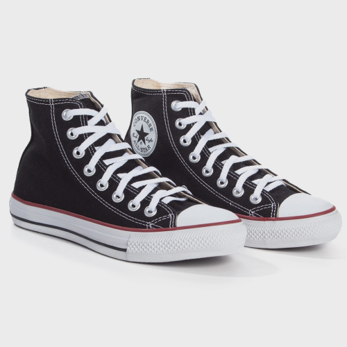 TÊNIS ALL STAR CONVERSE - CANO ALTO - PRETO COM LISTRA PRETA