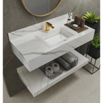 Bancada em Porcelanato para Banheiro 60/80/100cm com Cuba Darabas Agardi