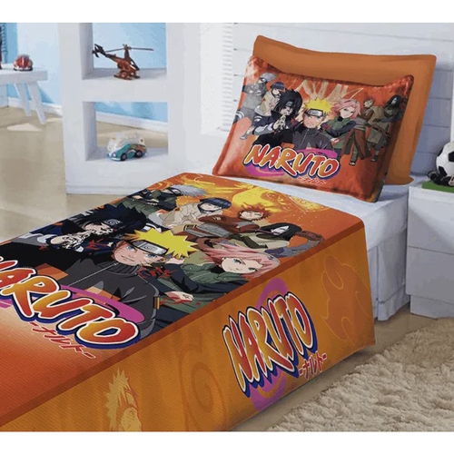 Jogo de Cama Infantil Solteiro Estampado Naruto Microfibra 1,40 m x 2,20 m  Com 3 Peças no Shoptime