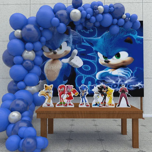 sonic 2 o filme kit decoração de festa infantil 4 display de mesa