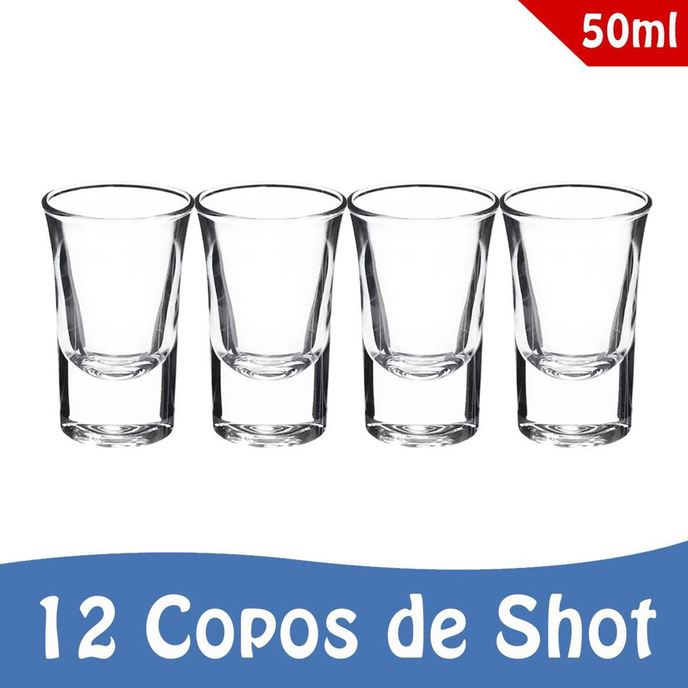 6 Copos Vidro Cachaça Americano Dose Shot