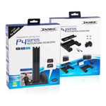 Base Cooler Ps4 Slim Pro Carregador 2 Controles Porta Jogos