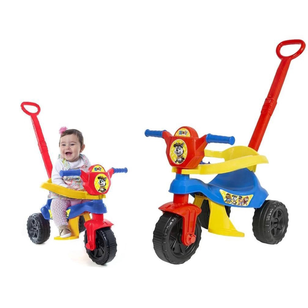 Triciclo Infantil Carrinho De Passeio Velotrol Criança Menina Menino  Empurrador Motoca