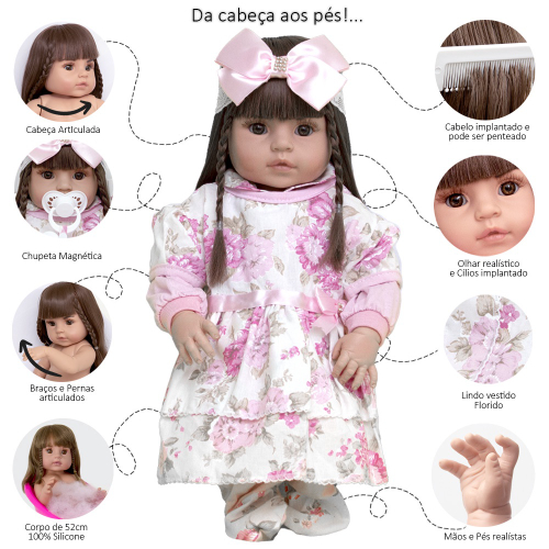 Bebê Reborn Com Cabelo de Princesa Baby Alive Corpo Silicone na Americanas  Empresas