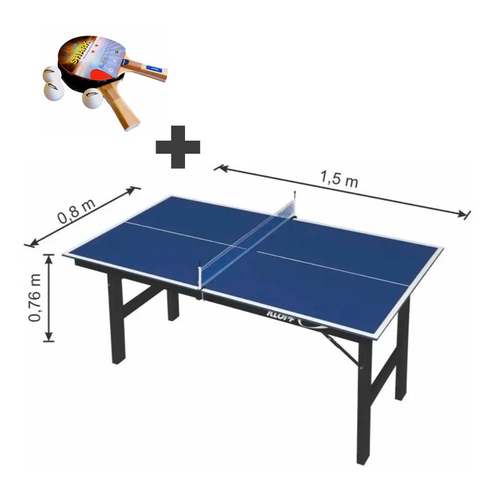 Mini mesa de ping pong Júnior mdp 12mm 1003 klopf + Kit 2 Raquetes e 3  Bolinhas - 5055 no Shoptime