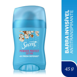 Desodorante Antitranspirante em Barra Secret Powder Protect Algodão 45g é boa?