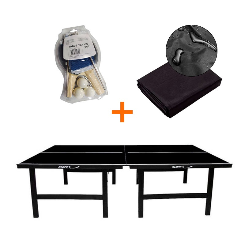 Mesa ping pong especial cor preta mdp 15MM - 1010 klopf + kit tênis de mesa  - 5030 em Promoção na Americanas