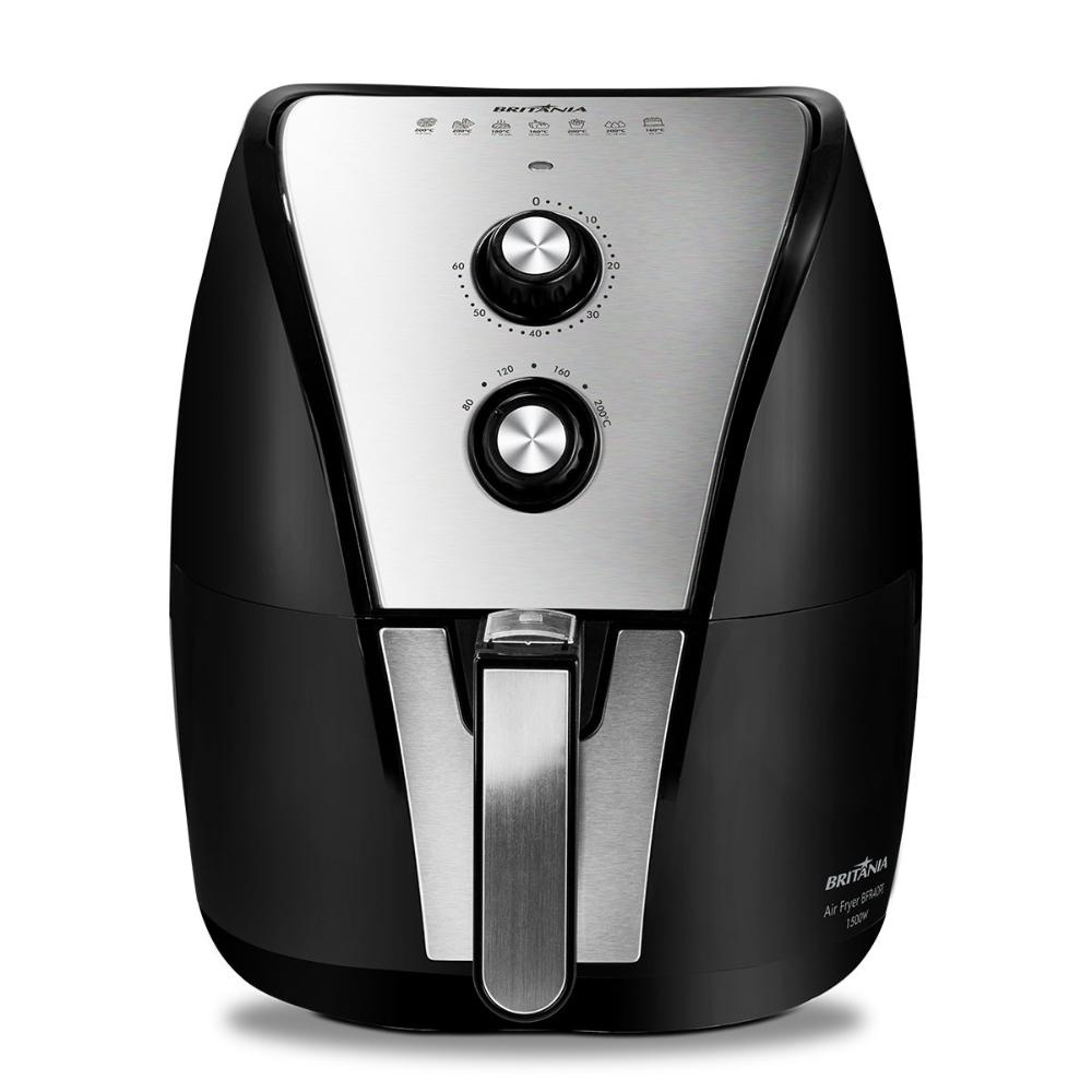 Fritadeira Air Fryer Britânia 5 Litros Antiaderente 1500W Preto/Inox ...