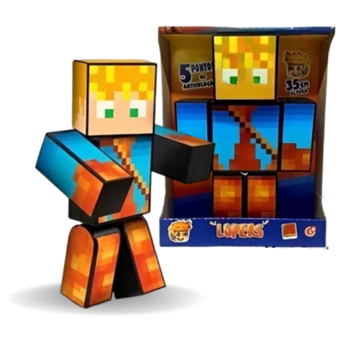 Boneco Lopers r Minecraft - 25cm - Algazarra - Boneco