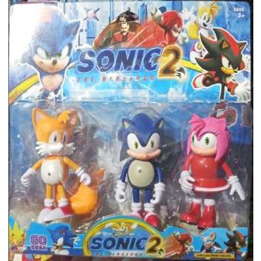 Kit 2 Bonecos Sonic E Tails 16cm Com Canecas 350ml