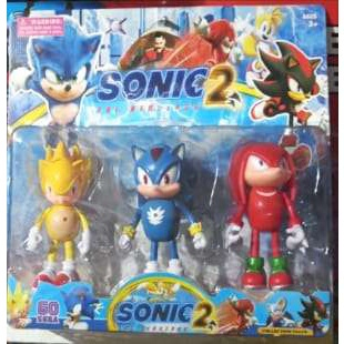 Kit Cartelado 6 Bonecos Sonic Não Articulado