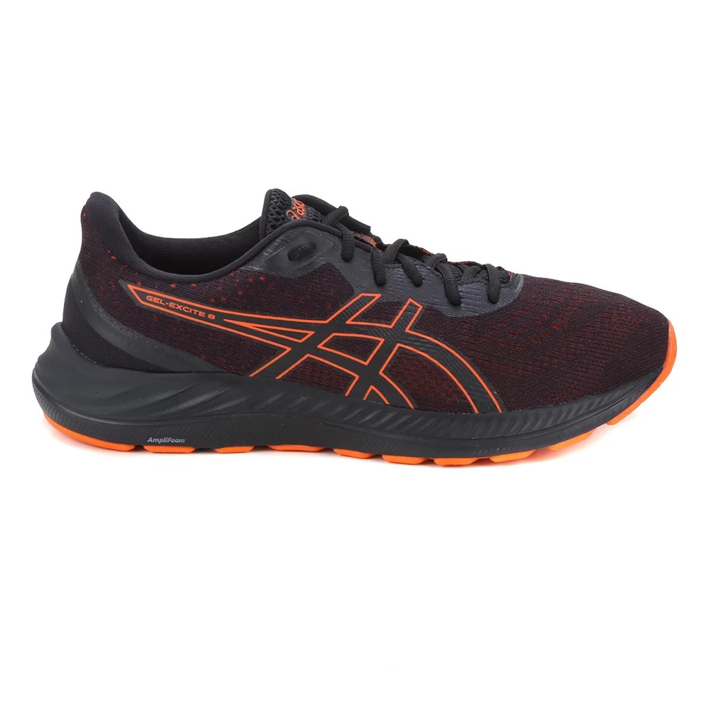 Tenis asics preto e sales laranja