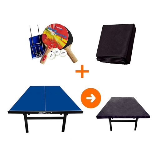 Mesa de Ping Pong MDP 18mm 1002 KLOPF + KIT TÊNIS DE MESA 5030 + Capa  Impermeável