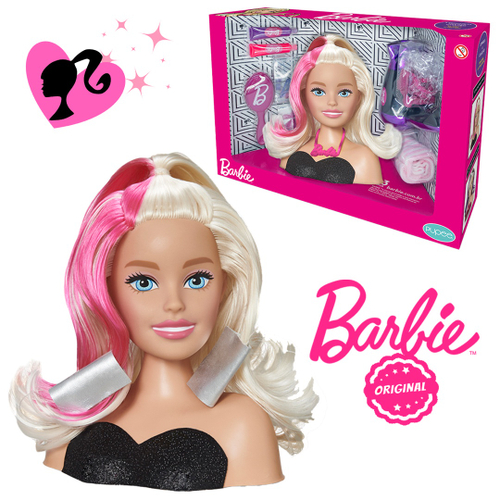 Bonecas - Busto Boneca Barbie Styling Head Faces - Maquiagem e Cabelo -  1265 Pupee