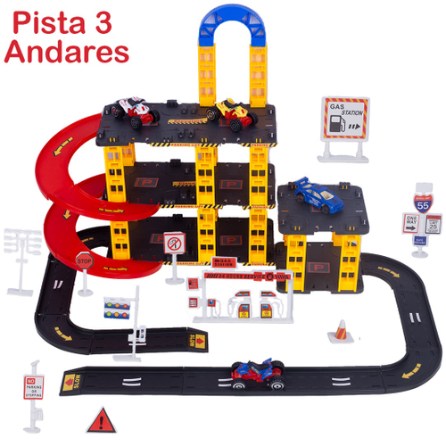 Pista Brinquedo Lava Rápido Carrinho Infantil Posto Garagem MDF Carrinhos