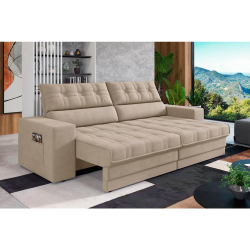 Sofá Omega Plus 2,00m Retrátil/Reclinável Suede Capuccino - XFlex é boa?