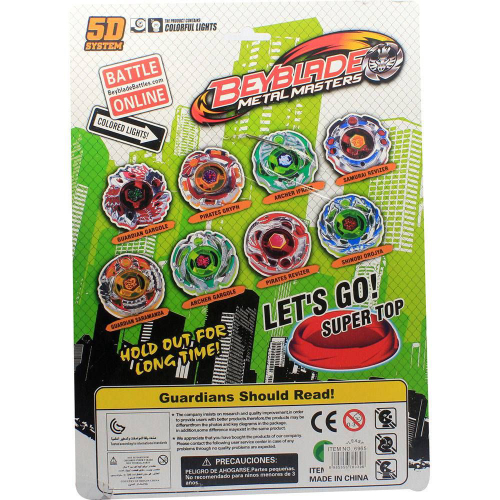 Kit Com 4 Peões Beyblade Metal + Lançador + Arena - Wild Top no