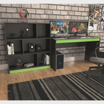 Conjunto Escritório Gamer Escrivaninha 120cm com Estante 6 Nichos B28 Nova Mobile