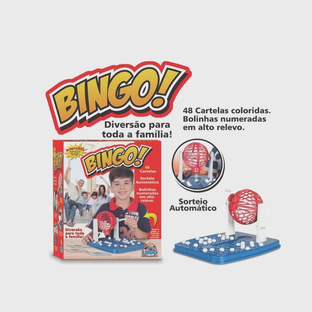 Jogo Bingo Infantil 48 Cartelas 90 Bolinhas Passatempo Divertido + 5 Anos  Brinquedo com Com Globo Nig Brinquedos - 1000 em Promoção na Americanas