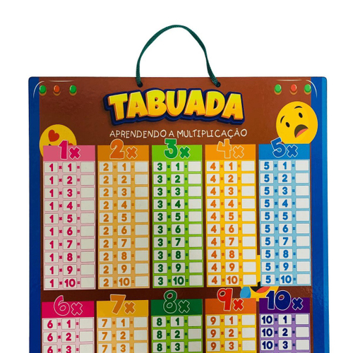 Brinquedo Educativo de Matemática Desafio da Tabuada 96 Pçs