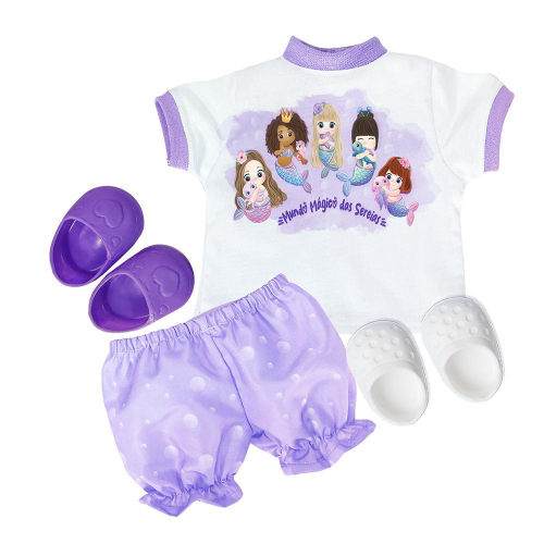 Kit Roupa De Boneca Para Baby Alive - Praia Biquini Sereia em