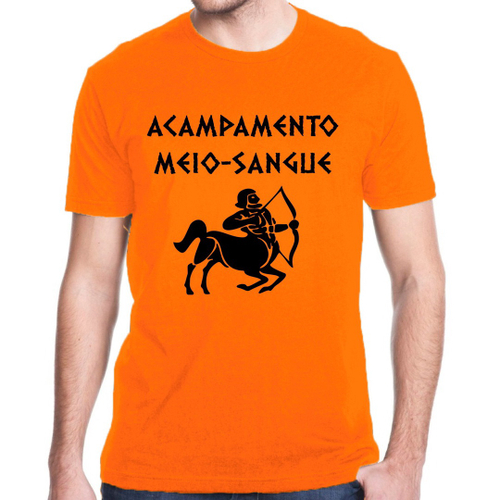 Camiseta Raglan Camp Half Blood / Acampamento Meio-Sangue / Percy Jackson -  Cor Laranja Manga Preta em Promoção na Americanas