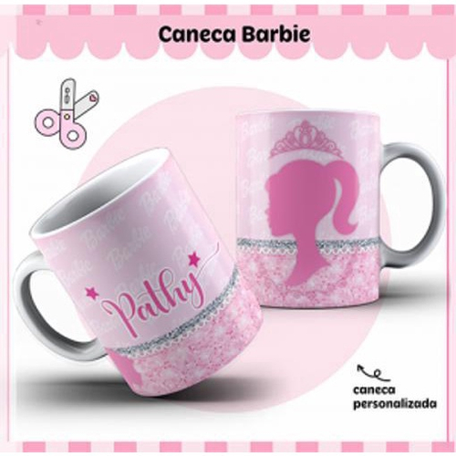 Kit Caneca para pintar Barbie + Jogo de Canetinhas Laváveis em