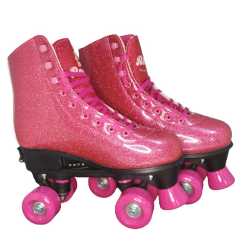 Patins Roller Skate 4 Rodas Rosa Brilhante Com Glitter Ajustáveis Fenix na  Americanas Empresas