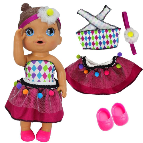 Kit Roupa Boneca Baby Alive Surf Mundo Mágico Das Sereias