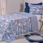 Kit Cobre Leito Solteiro + Porta Travesseiro Infantil Dupla Face Extra Macio