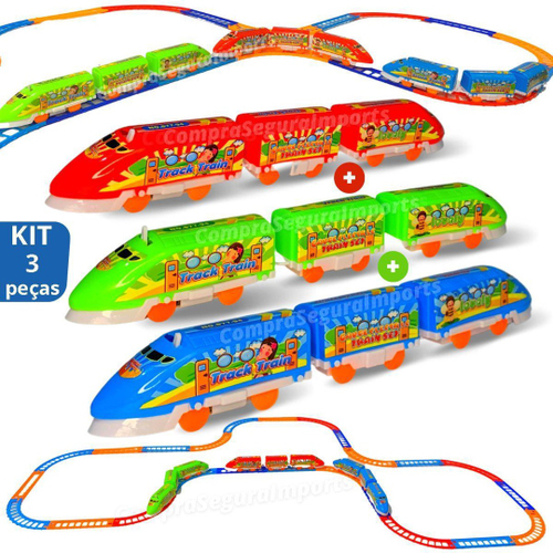 Ferrorama Trem Clássico Super Trilhos Locomotiva Com Luz E Som 45 Pçs