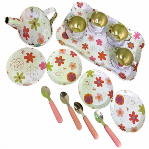 Kit Mini Jogo De Chá Cozinha Porcelana Infantil 9 Peças Flor Lembrancinha  Art Brink no Shoptime