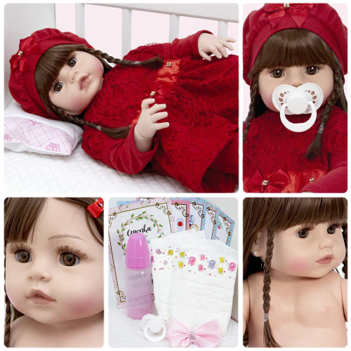 Bebê Reborn Baby Doll Recém-Nascido 3D-49